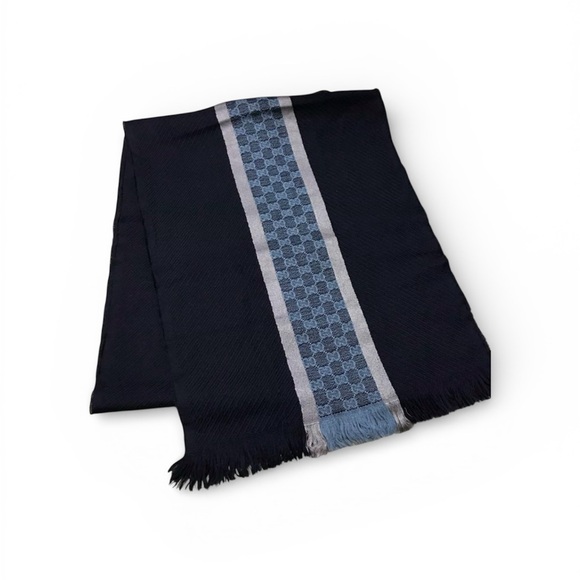 Gucci Black and Blue Men's Scarf - Picture 3 of 14